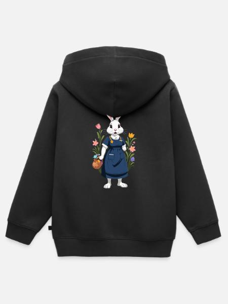 Nurse Bunny Easter Bunny Nurse - Kids Premium Organic Zip-up Hoodie - black