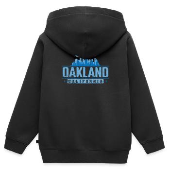 Oakland Stadt im Bundesstaat California - Kinder Premium Organic Zip Hoodie - Schwarz - Hinten - AI Model Kid Male (0cm)
