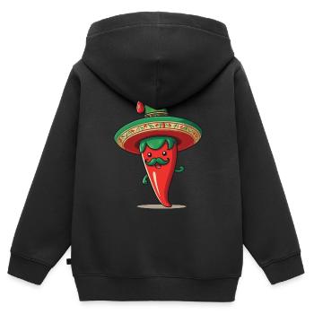 Aesthetic Chilischote Chili Streetwear Hot - Kinder Premium Organic Zip Hoodie - Schwarz - Hinten - AI Model Kid Male (0cm)