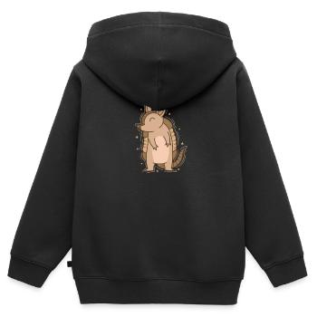 friendly armadillo - Kids Premium Organic Zip-up Hoodie - black - Back - AI Model Kid Male (0cm)