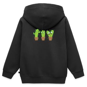 lustige Kakteen - Kinder Premium Organic Zip Hoodie - Schwarz - Hinten - AI Model Kid Male (0cm)
