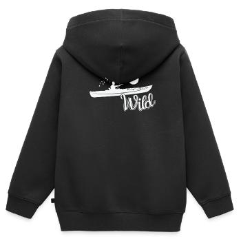Wild Kajak Paddelboot Kanu fahren - Kinder Premium Organic Zip Hoodie - Schwarz - Hinten - AI Model Kid Male (0cm)