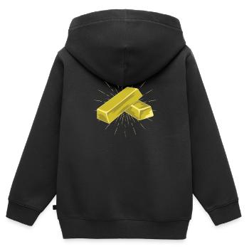 Barren aus Aurum Wertanlage - Kinder Premium Organic Zip Hoodie - Schwarz - Hinten - AI Model Kid Male (0cm)