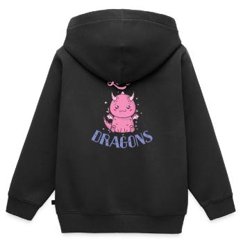 Love Dragons Fabeltier Drache - Kinder Premium Organic Zip Hoodie - Schwarz - Hinten - AI Model Kid Male (0cm)