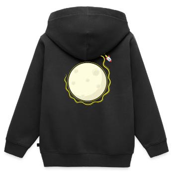 Rocket orbits the moon - Kids Premium Organic Zip-up Hoodie - black - Back - AI Model Kid Male (0cm)