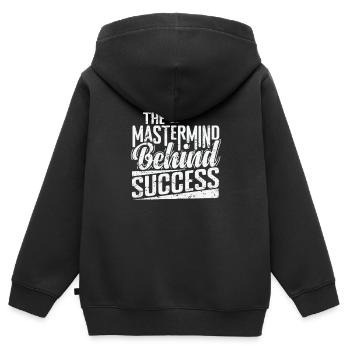 Le cerveau derrière le succès - Sweat Premium à capuche zippé enfant bio - noir - Dos - AI Model Kid Male (0cm)