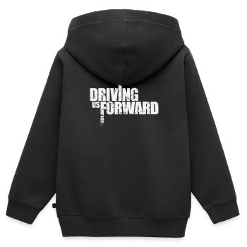 Nous faire avancer - Sweat Premium à capuche zippé enfant bio - noir - Dos - AI Model Kid Male (0cm)