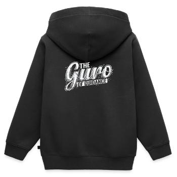 The Guru of Guidance - Kinder Premium Organic Zip Hoodie - Schwarz - Hinten - AI Model Kid Male (0cm)
