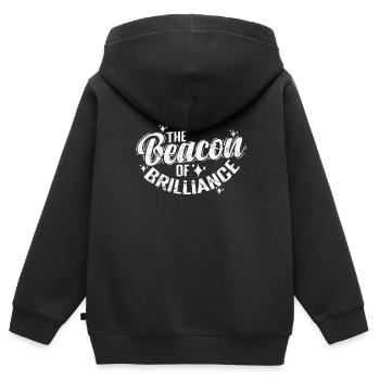 Le phare de l’éclat - Sweat Premium à capuche zippé enfant bio - noir - Dos - AI Model Kid Male (0cm)