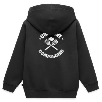 Commandant créatif - Sweat Premium à capuche zippé enfant bio - noir - Dos - AI Model Kid Male (0cm)