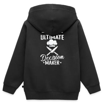 The Ultimate Decision Maker - Kids Premium Organic Zip-up Hoodie - black - Back - AI Model Kid Male (0cm)