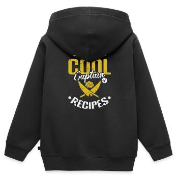 Le capitaine cool des recettes - Sweat Premium à capuche zippé enfant bio - noir - Dos - AI Model Kid Male (0cm)