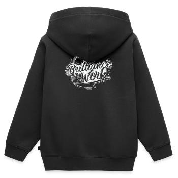 L’éclat au travail - Sweat Premium à capuche zippé enfant bio - noir - Dos - AI Model Kid Male (0cm)