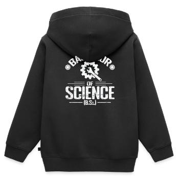 Bachelor of Science Wissenschaftliche Studien - Kinder Premium Organic Zip Hoodie - Schwarz - Hinten - AI Model Kid Male (0cm)