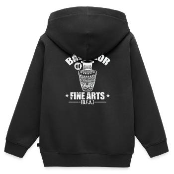 Bachelor of Fine Arts Kunst und Kreativität - Kinder Premium Organic Zip Hoodie - Schwarz - Hinten - AI Model Kid Male (0cm)
