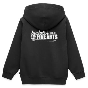 Bachelor of Fine Arts Professionelle Kunst - Kinder Premium Organic Zip Hoodie - Schwarz - Hinten - AI Model Kid Male (0cm)