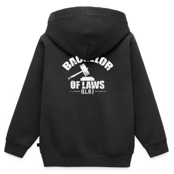 Licence en droit - Sweat Premium à capuche zippé enfant bio - noir - Dos - AI Model Kid Male (0cm)