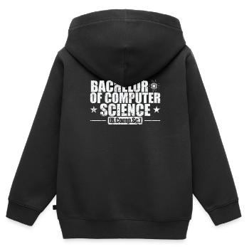 Licence en informatique - Sweat Premium à capuche zippé enfant bio - noir - Dos - AI Model Kid Male (0cm)