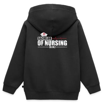 Baccalauréat en soins infirmiers Krankenpflege - Sweat Premium à capuche zippé enfant bio - noir - Dos - AI Model Kid Male (0cm)