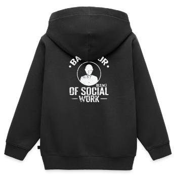 Bachelor of Social Work Sozialarbeit - Kinder Premium Organic Zip Hoodie - Schwarz - Hinten - AI Model Kid Male (0cm)
