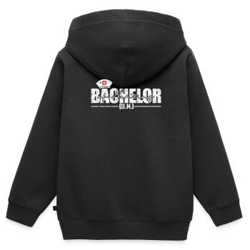 Baccalauréat en sciences infirmières - Sweat Premium à capuche zippé enfant bio - noir - Dos - AI Model Kid Male (0cm)
