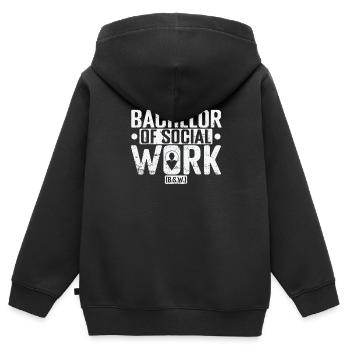 Bachelor of Social Work Gemeinwesenarbeit - Kinder Premium Organic Zip Hoodie - Schwarz - Hinten - AI Model Kid Male (0cm)