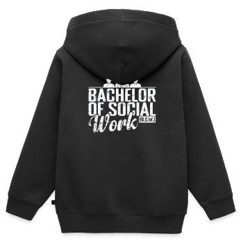 Bachelor of Social Work Soziale Unterstützung - Kinder Premium Organic Zip Hoodie - Schwarz - Hinten - AI Model Kid Male (0cm)