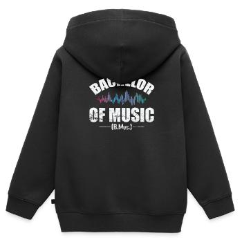 Baccalauréat en éducation musicale - Sweat Premium à capuche zippé enfant bio - noir - Dos - AI Model Kid Male (0cm)