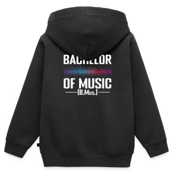 Baccalauréat en musique (B.Mus.) - Sweat Premium à capuche zippé enfant bio - noir - Dos - AI Model Kid Male (0cm)