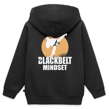 Black Belt Mindset Taekwondo Meistertechniken - Kinder Premium Organic Zip Hoodie - Schwarz - Hinten - AI Model Kid Male (0cm)