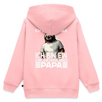Drôle de papa paresseux Dicton humoristique - Sweat Premium à capuche zippé enfant bio - rose - Dos - AI Model Kid Female (0cm)