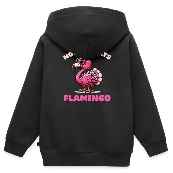 Thanksgiving Truthahn mix Flamingo Nobody Eats - Kinder Premium Organic Zip Hoodie - Schwarz - Hinten - AI Model Kid Male (0cm)