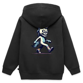 Zombie Unicorn Undead Mystical Creature - Kinder Premium Organic Zip Hoodie - Schwarz - Hinten - AI Model Kid Male (0cm)