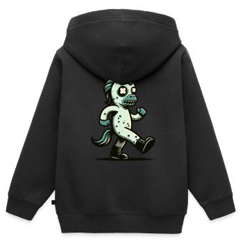 Zombie Einhorn Undead Mystical Creature - Kinder Premium Organic Zip Hoodie - Schwarz - Hinten - AI Model Kid Male (0cm)