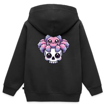 Kawaii Gothic Tarantel Pastellfarben Gothic Goth - Kinder Premium Organic Zip Hoodie - Schwarz - Hinten - AI Model Kid Male (0cm)