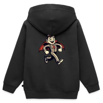Rétro Vintage Style Halloween Vampire Costume Décoration - Sweat Premium à capuche zippé enfant bio - noir - Dos - AI Model Kid Male (0cm)