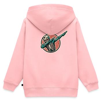 Dabbender Zombie Lustiges Dabbing Design - Kinder Premium Organic Zip Hoodie - Rosa - Hinten - AI Model Kid Female (0cm)