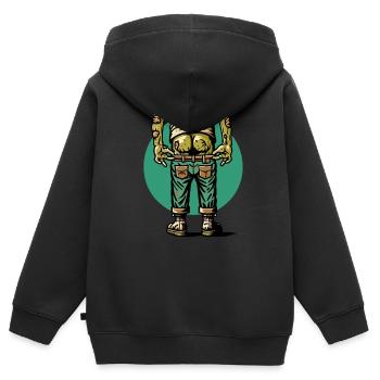 Lustig Untoter Hintern Halloweenkostüm Deko - Kinder Premium Organic Zip Hoodie - Schwarz - Hinten - AI Model Kid Male (0cm)