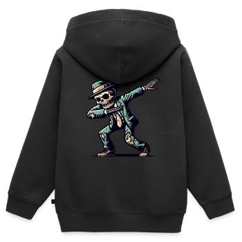 Dabbender Zombie Lustiges Dabbing Design - Kinder Premium Organic Zip Hoodie - Schwarz - Hinten - AI Model Kid Male (0cm)