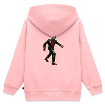 Rétro Vintage Style Halloween Zombie Costume Décoration - Sweat Premium à capuche zippé enfant bio - rose - Dos - AI Model Kid Female (0cm)