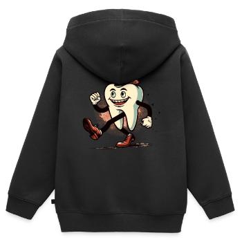 Tooth Decay Tooth Funny Halloween - Kids Premium Organic Zip-up Hoodie - black - Back - AI Model Kid Male (0cm)