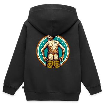 Lustig Untoter Hintern Halloween Kostüm Deko - Kinder Premium Organic Zip Hoodie - Schwarz - Hinten - AI Model Kid Male (0cm)