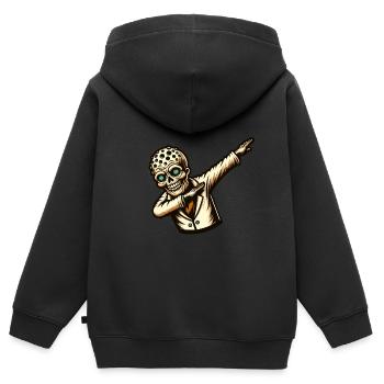 Dabbender Zombie Lustiges Dabbing Design - Kinder Premium Organic Zip Hoodie - Schwarz - Hinten - AI Model Kid Male (0cm)