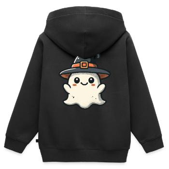 Lustiger Hexen Geist Gespenstische Party - Kinder Premium Organic Zip Hoodie - Schwarz - Hinten - AI Model Kid Male (0cm)