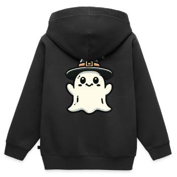 Lustiger Hexen Geist Gespenstische Party - Kinder Premium Organic Zip Hoodie - Schwarz - Hinten - AI Model Kid Male (0cm)
