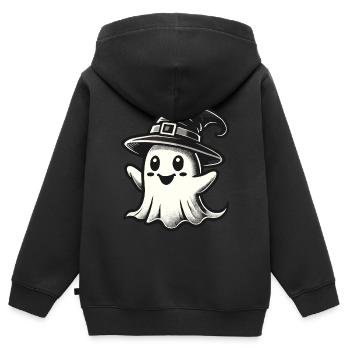 Lustiger Hexen Geist Gespenstische Party - Kinder Premium Organic Zip Hoodie - Schwarz - Hinten - AI Model Kid Male (0cm)