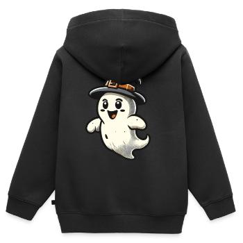 Lustiger Hexen Geist Gespenstische Party - Kinder Premium Organic Zip Hoodie - Schwarz - Hinten - AI Model Kid Male (0cm)