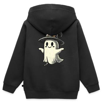 Lustiger Hexen Geist Gespenstische Party Spooky - Kinder Premium Organic Zip Hoodie - Schwarz - Hinten - AI Model Kid Male (0cm)