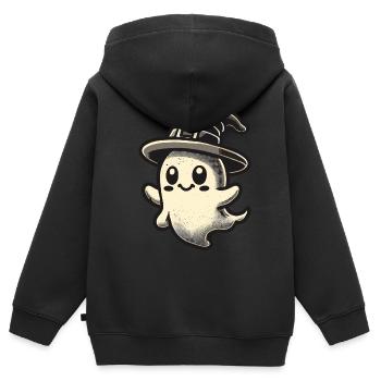 Lustiger Hexen Geist Gespenstische Party - Kinder Premium Organic Zip Hoodie - Schwarz - Hinten - AI Model Kid Male (0cm)
