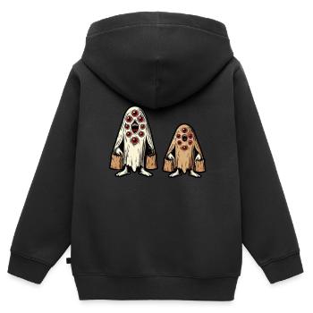 Gespenstische Party Trick Or Treat - Kinder Premium Organic Zip Hoodie - Schwarz - Hinten - AI Model Kid Male (0cm)
